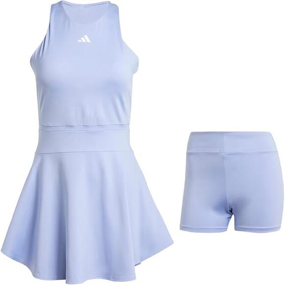 NWT New Adidas Womens Small Blue Sleeveless Racer Back Tennis Dress w Shorts - Picture 1 of 5